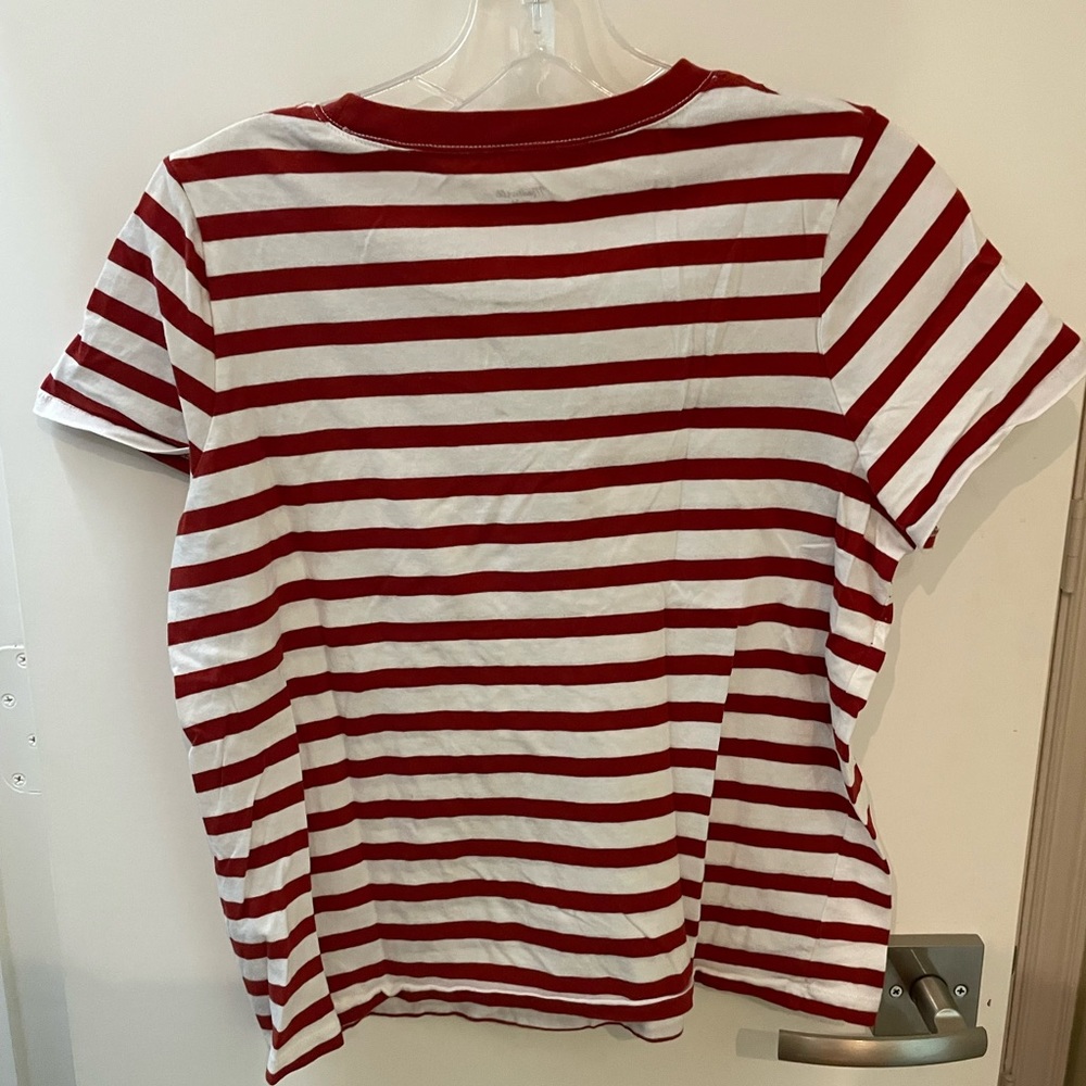 Madewell Vintage Red and White Striped Tee Shirt - Picture 3 of 7